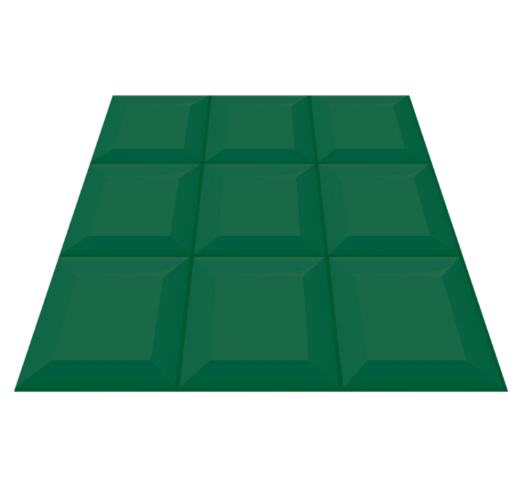 Geometric vinyl rug in green 3d tiles - TenStickers