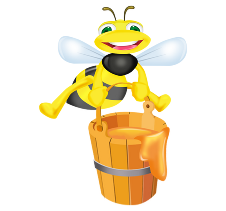 Kids vinyl rug honey cube bee sticker - TenStickers