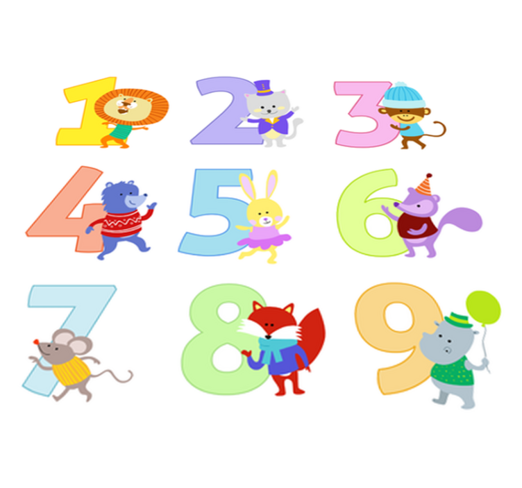 Kids vinyl rug children's number sticker collection - TenStickers
