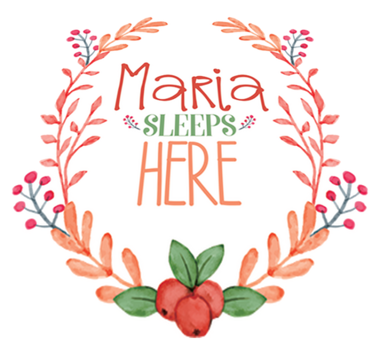 Kids vinyl rug name sleeps here - TenStickers