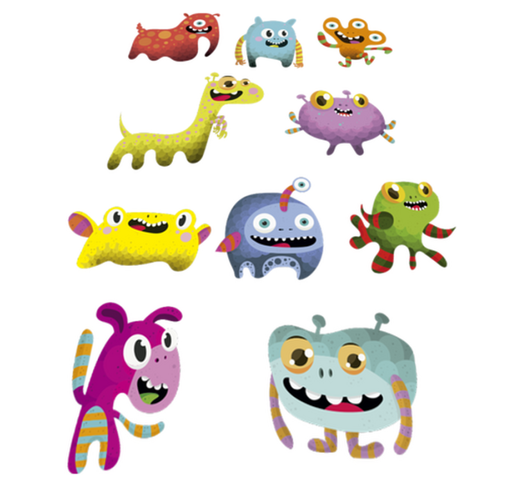 Kids vinyl rug outer space monster collection - TenStickers