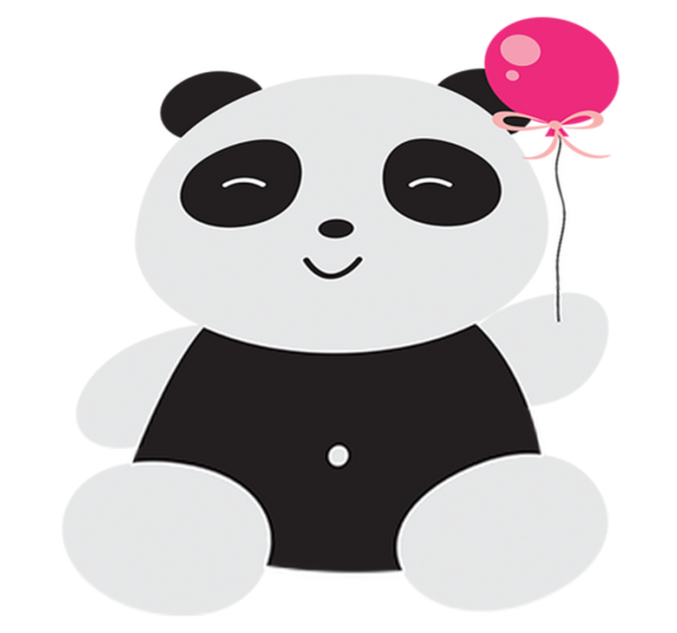 Kids vinyl rug panda with balloon - TenStickers