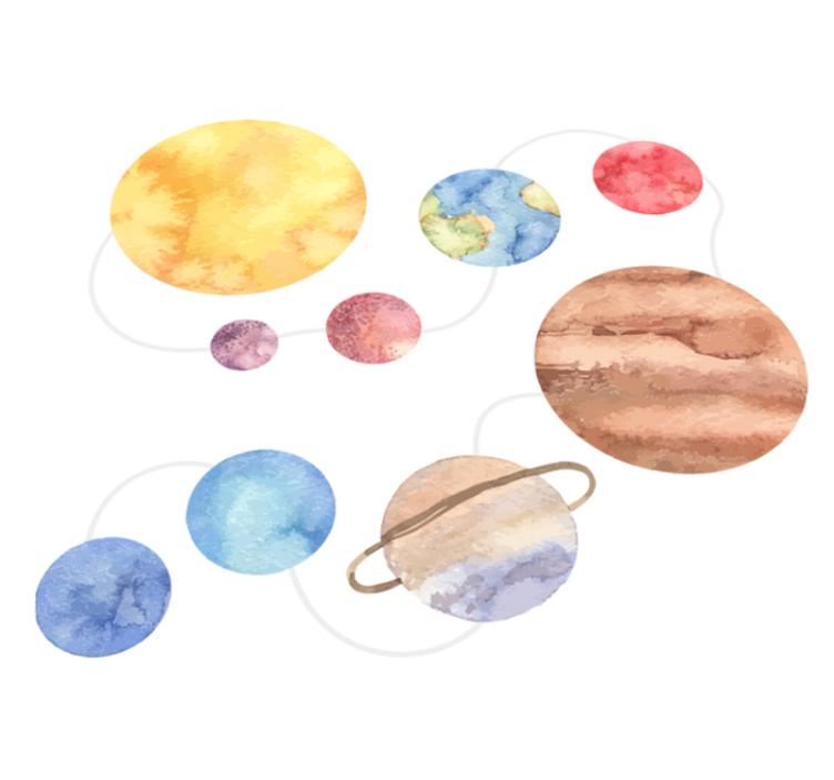 Kids vinyl rug solar system map - TenStickers