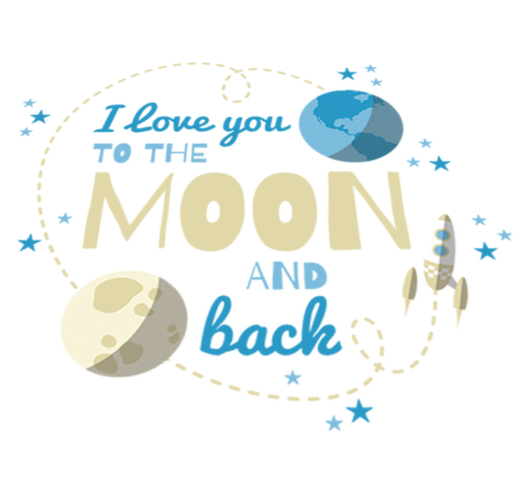 Kids vinyl rug to the moon and back - TenStickers