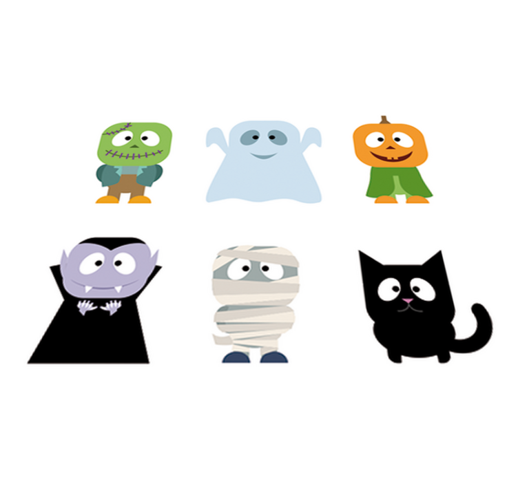 Kids vinyl rug halloween monster stickers - TenStickers