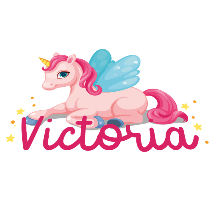 Kids vinyl rug funny pink cheerful unicorn - TenStickers