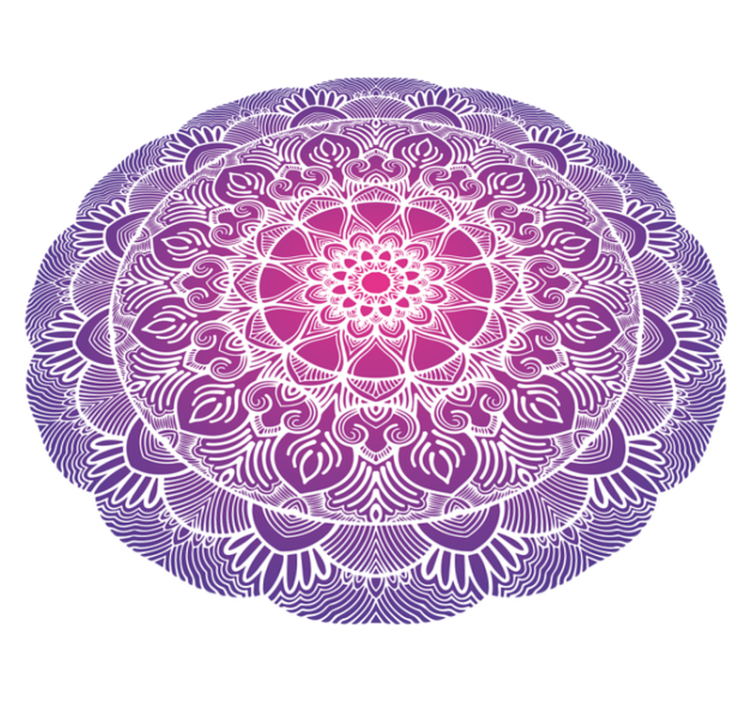Bedroom vinyl rug purple flower mandala - TenStickers