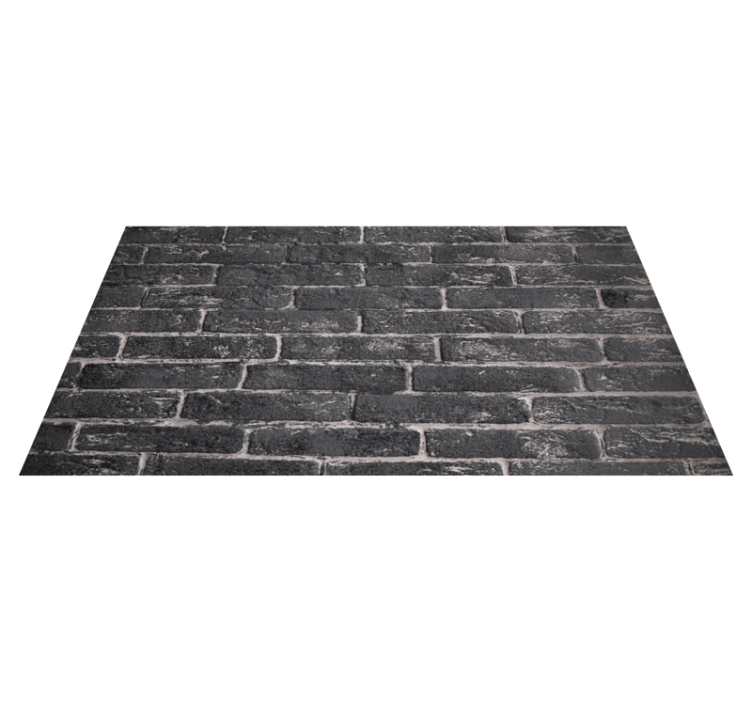 Bedroom vinyl rug in grey stone brick design - TenStickers
