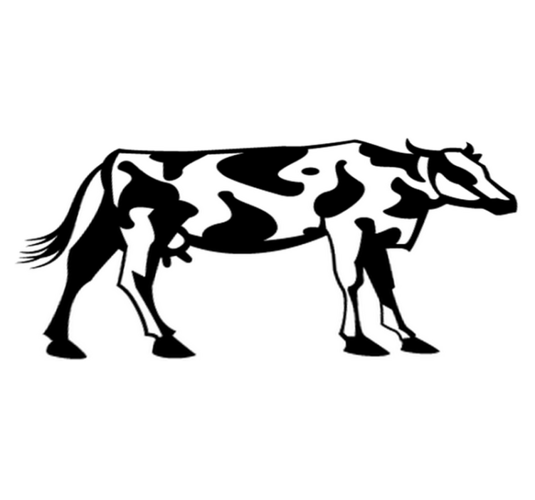 Bedroom vinyl rug cow illustration vinyl decor - TenStickers