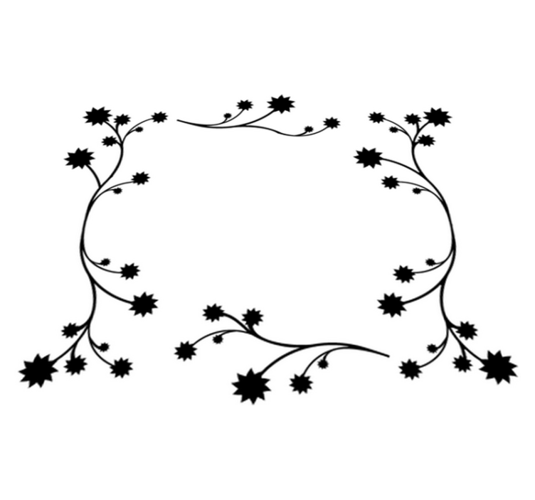 Bedroom vinyl rug floral frame decorative vinyl - TenStickers