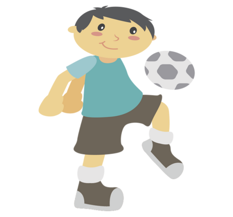 Kids vinyl rug playing football - TenStickers