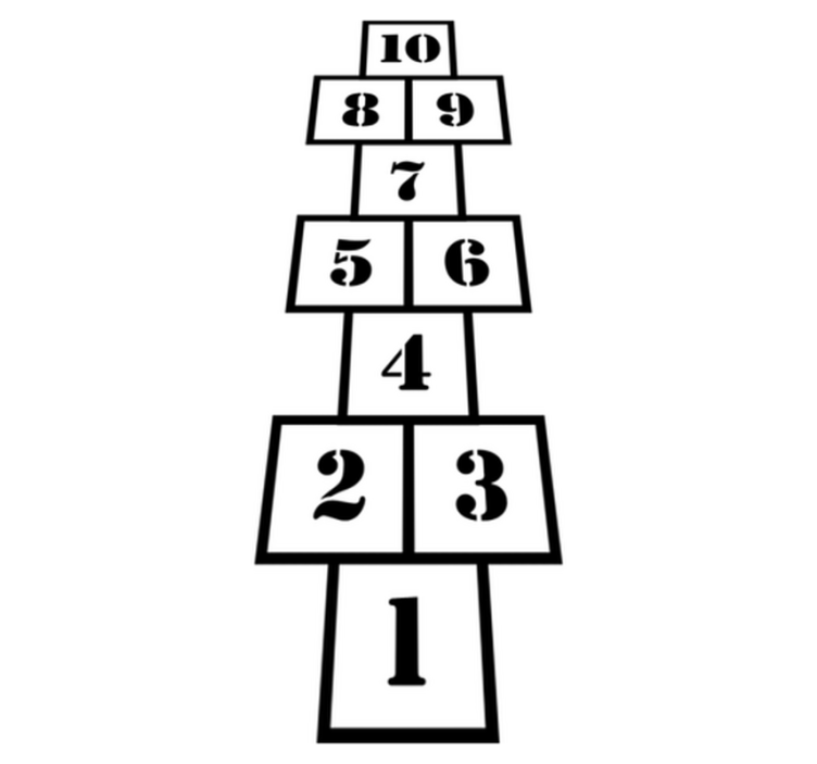 Game vinyl rug modern hopscotch mat - TenStickers