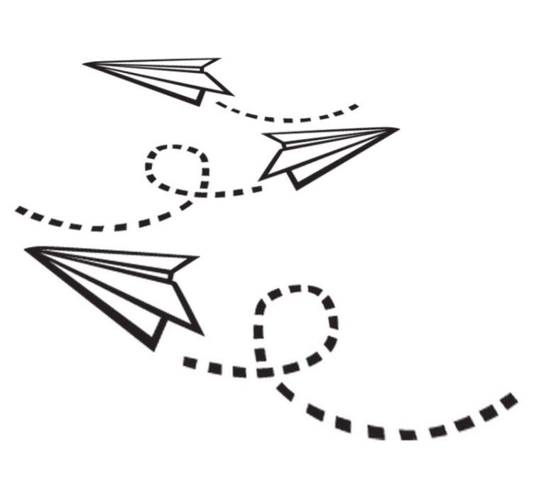 Game vinyl rug paper airplane decor - TenStickers