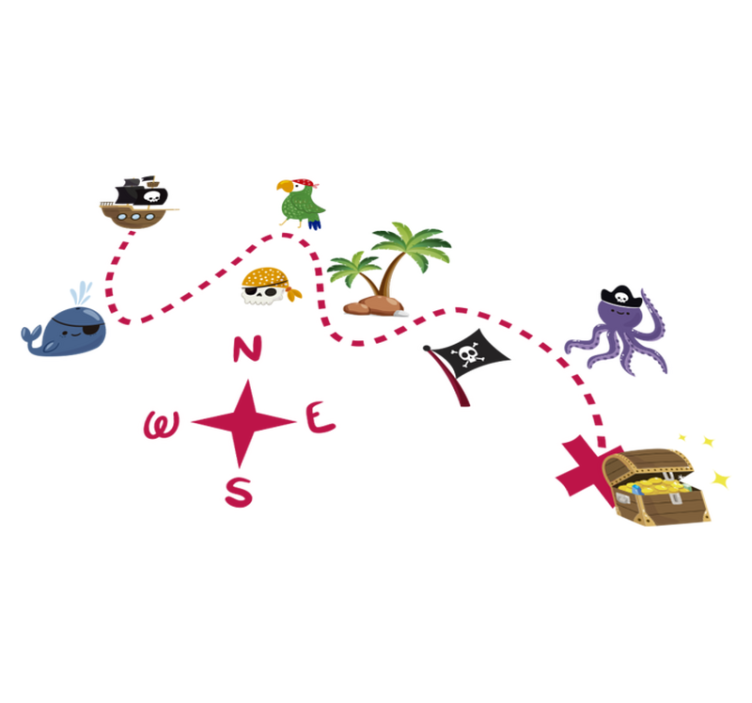 Game vinyl rug treasure map - TenStickers