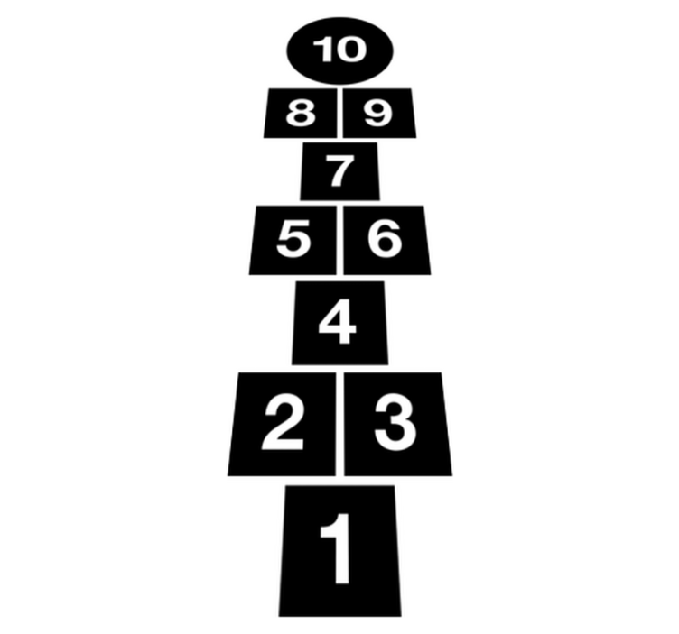 Game vinyl rug with hopscotch squares design - TenStickers