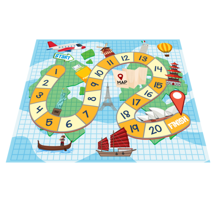 Game vinyl rug board game map design - TenStickers