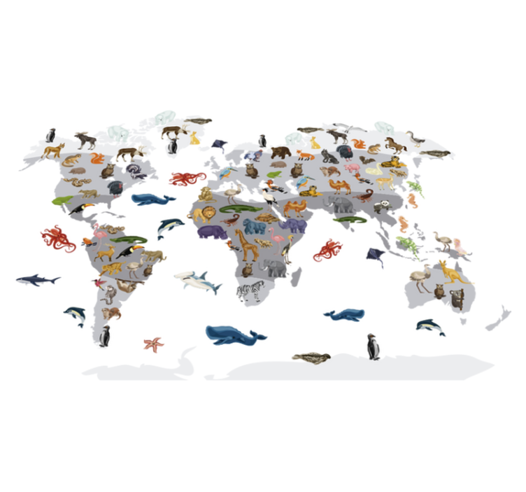 World map vinyl rug nordic style world map rug - TenStickers