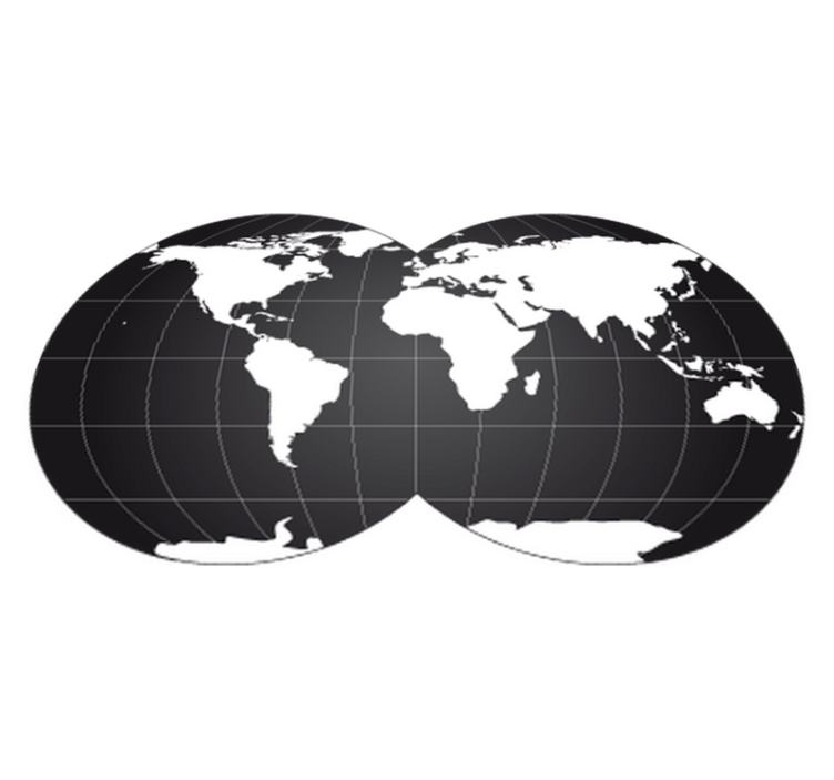 World map vinyl rug double globe decorative vinyl - TenStickers