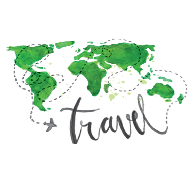 World map vinyl rug decorative travel map - TenStickers