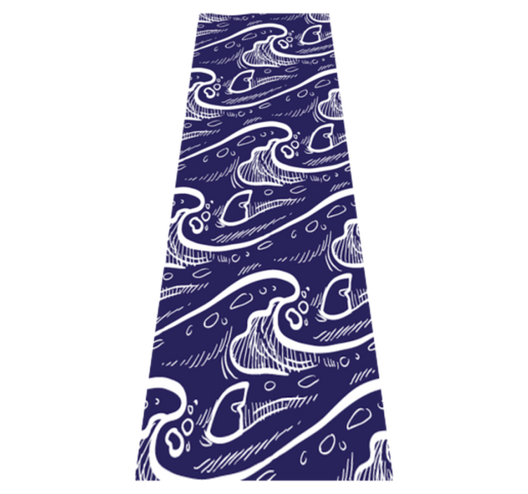 Bathroom vinyl rug in blue wave pattern - TenStickers