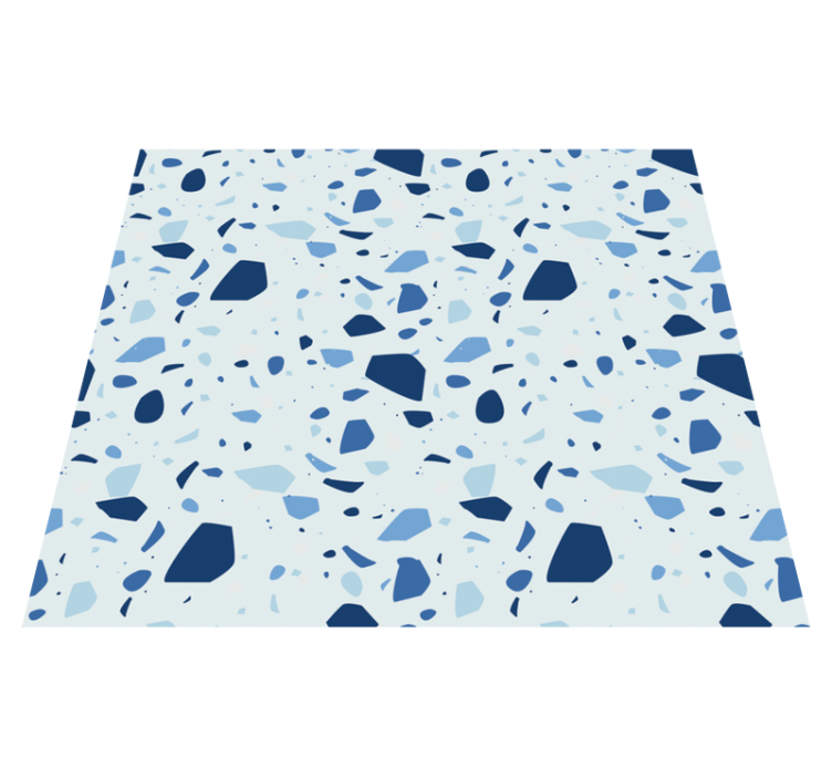 Bathroom vinyl rug in blue terrazzo - TenStickers