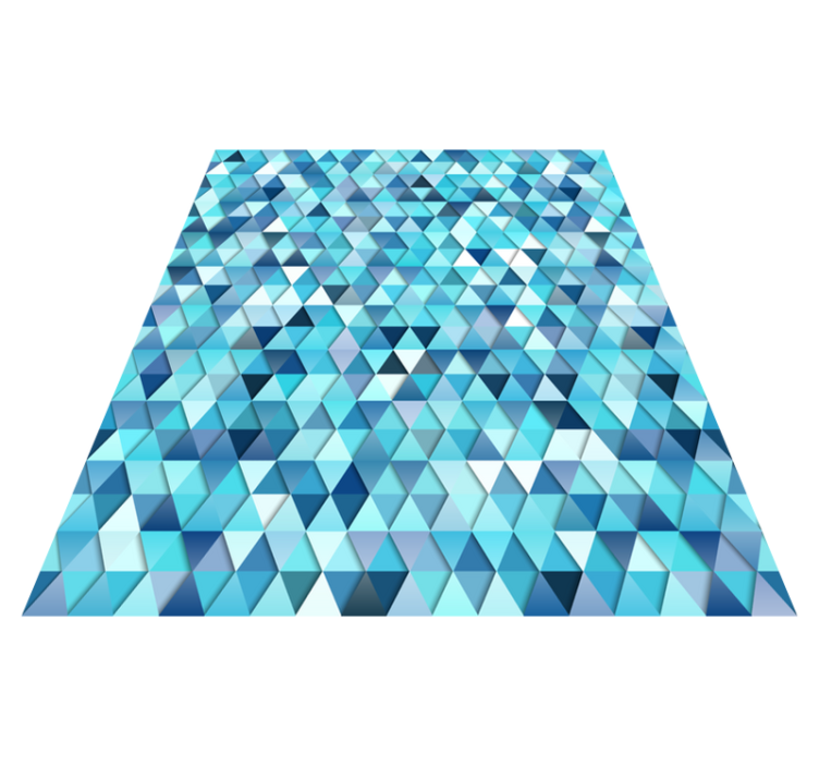 Geometric blue abstract bathroom vinyl rug - TenStickers