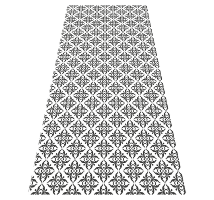 Bathroom vinyl rug in black tile pattern - TenStickers