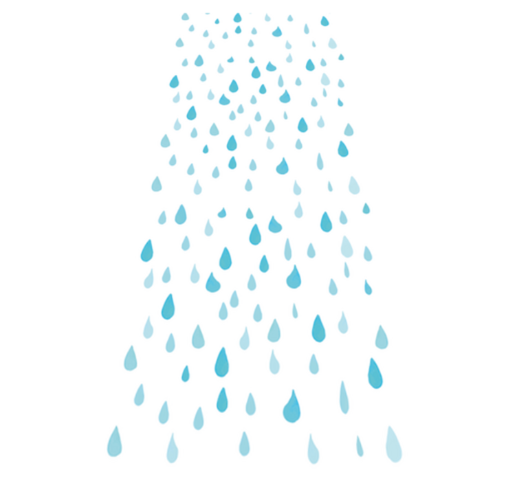 Bathroom vinyl rug in blue watercolor droplets - TenStickers