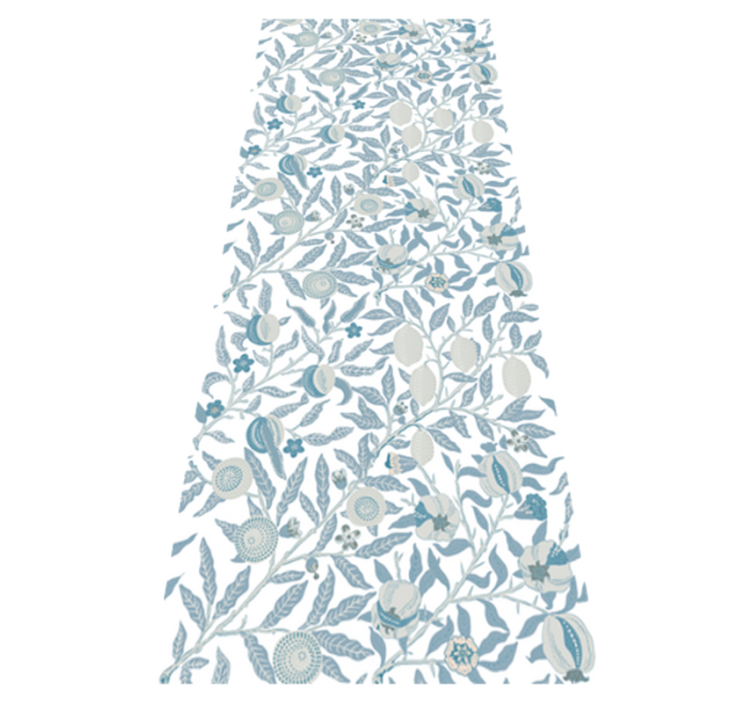 Bathroom vinyl rug with blue floral victorian design - TenStickers