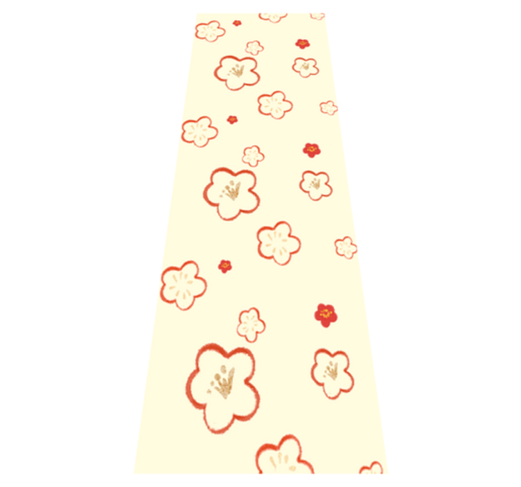 Bathroom vinyl rug in red and cream daphne pattern - TenStickers