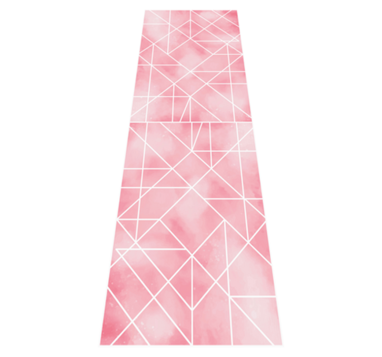 Kitchen vinyl rug in pink triangles pattern - TenStickers