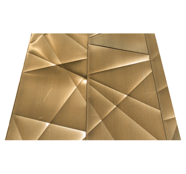 Office vinyl rug 3d golden polygon design - TenStickers