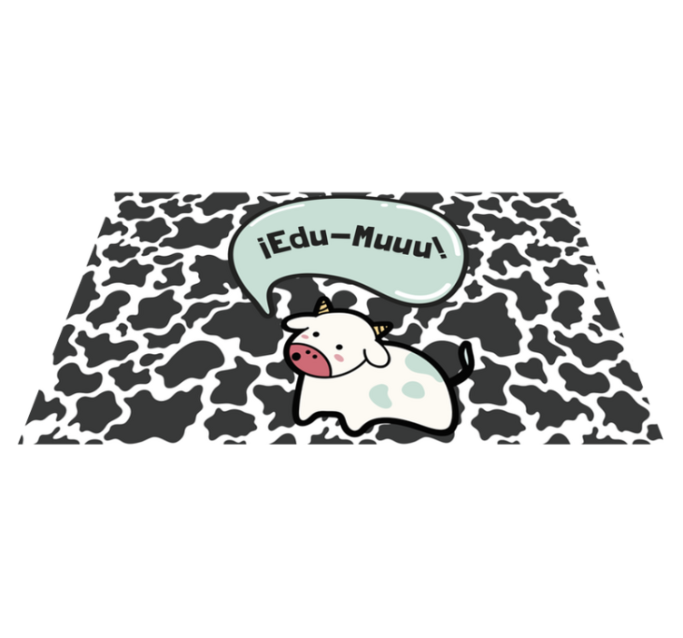 Personnalised cow vinyl rug with name - TenStickers