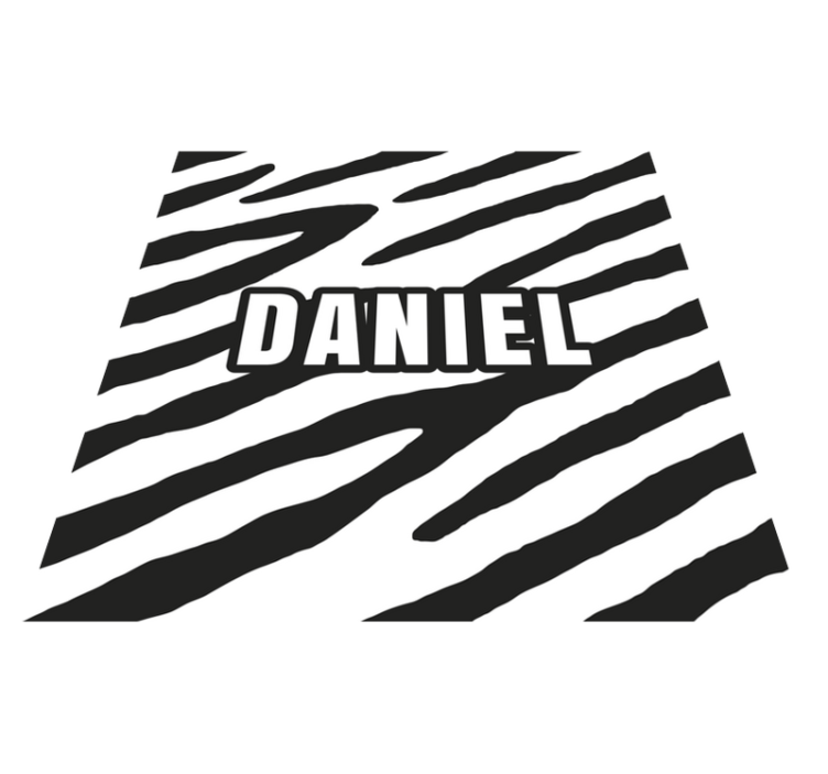 Personalized zebra vinyl rug with name - TenStickers