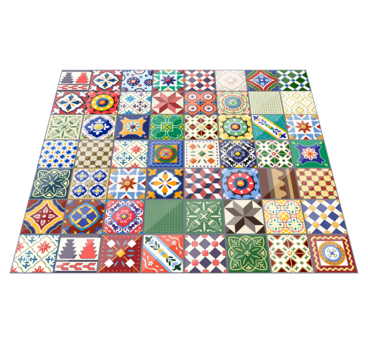 Original squared colorful vinyl rug - TenStickers