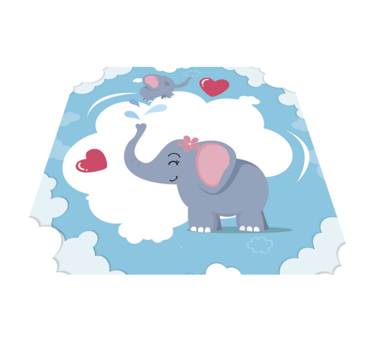 Adorable Elephant Cloudscape nursery rugs - TenStickers