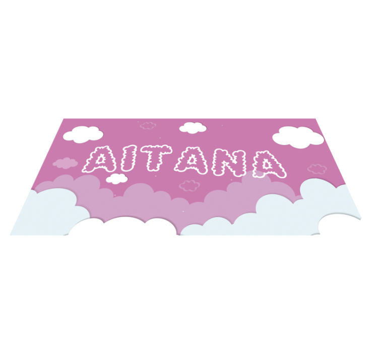 personalizable pink sky babies vinyl rug - TenStickers