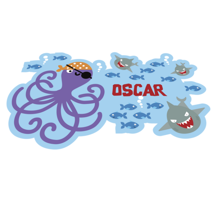customizable pirate octopus vinyl rug - TenStickers