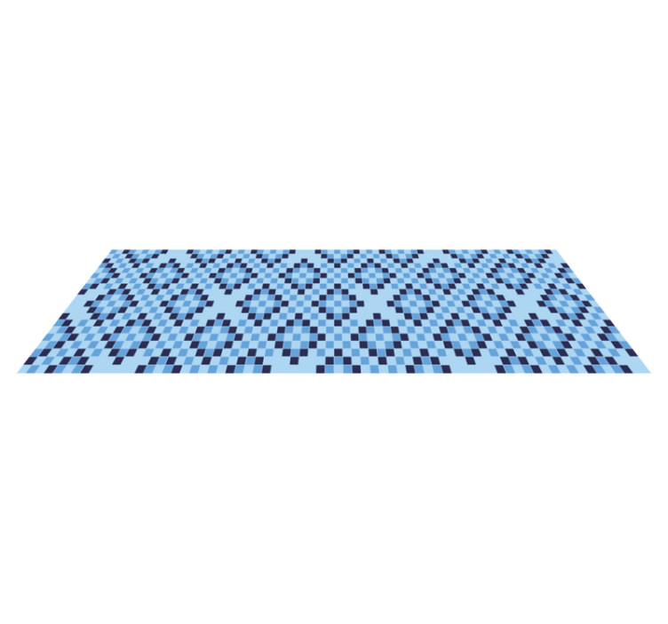 Vinyl rug geometric Blue Squares - TenStickers