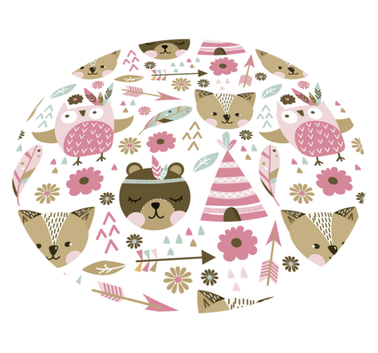 Vinyl rug for kids bears and owls - TenStickers