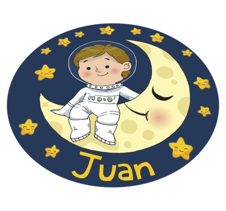 Boy Astronaut with name kids vinyl rug - TenStickers
