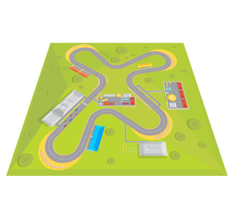 Amazing car track kids vinyl rug - TenStickers