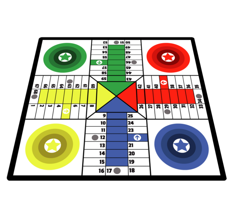 Stunning Parchis board game vinyl rug - TenStickers