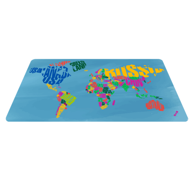 Gorgeous colored countries world map vinyl rug - TenStickers
