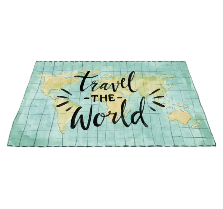 Fantastic world map vinyl rug about travel - TenStickers