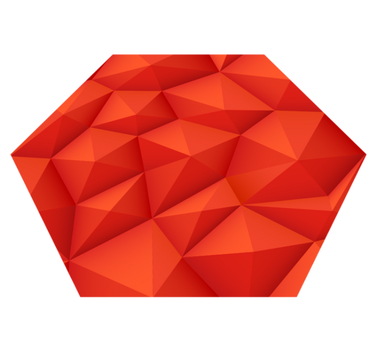 Modern hexagonal red triangle carpet - TenStickers