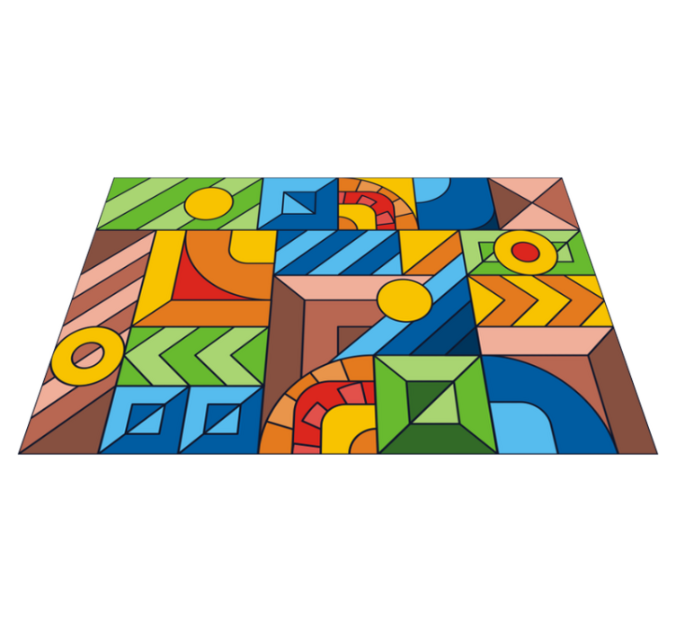 Amazing colored abstract mosaic vinyl rug - TenStickers