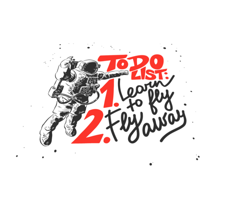 Astronaut To-Do List custom rug - TenStickers