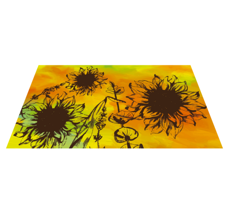 Fabulous colorful flower vinyl living room rug - TenStickers