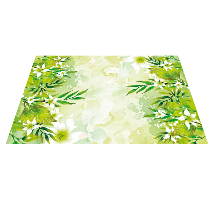 amazing floral motifs vinyl bedroom rug - TenStickers